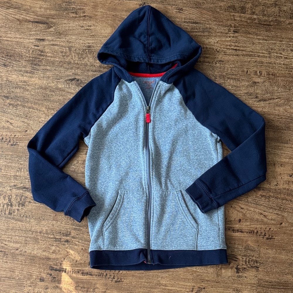 Cat & Jack Navy and Gray Zip-Up Hoodie